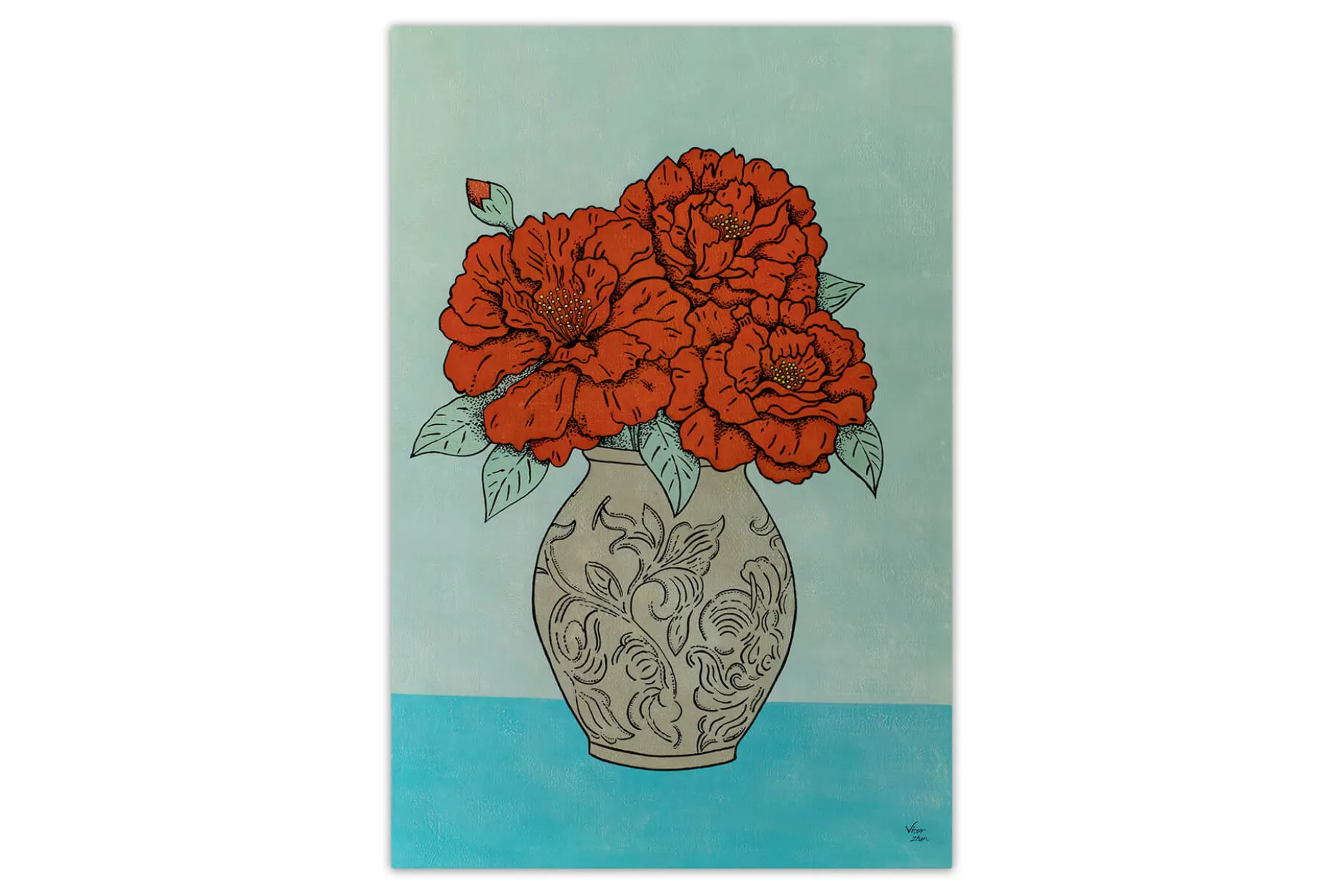 Öl Gemälde 'Vivid Blossoms' | Handgemaltes Unikat