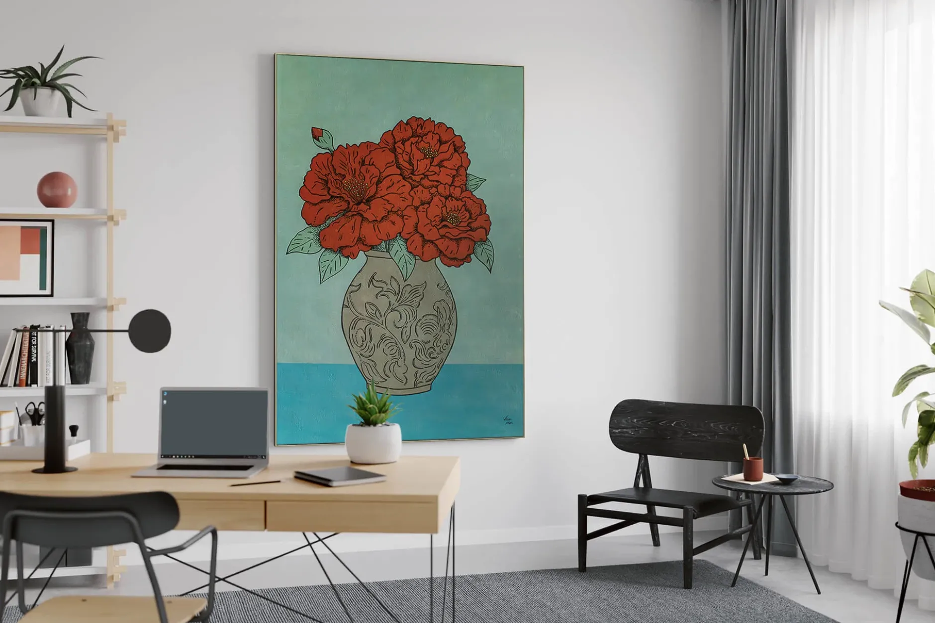 Öl Gemälde 'Vivid Blossoms' | Handgemaltes Unikat