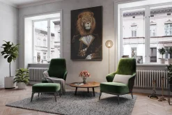 Öl Gemälde 'Warrior Lion' | Handgemaltes Unikat