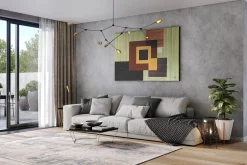 Öl Gemälde 'Wooden Cubism' | Handgemaltes Unikat