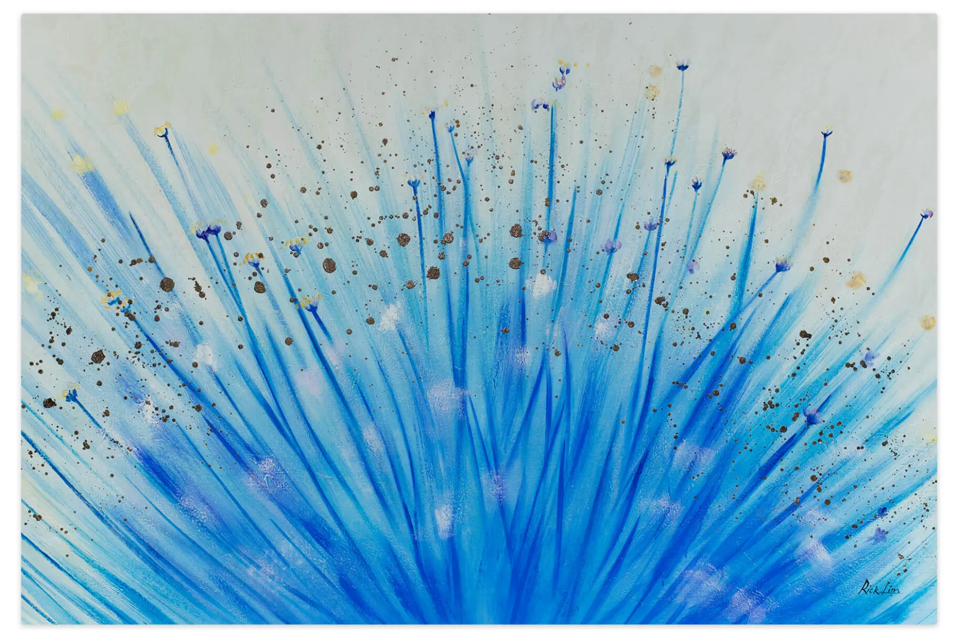 Öl Gemälde 'Zoom of Dandelion' | Handgemaltes Unikat