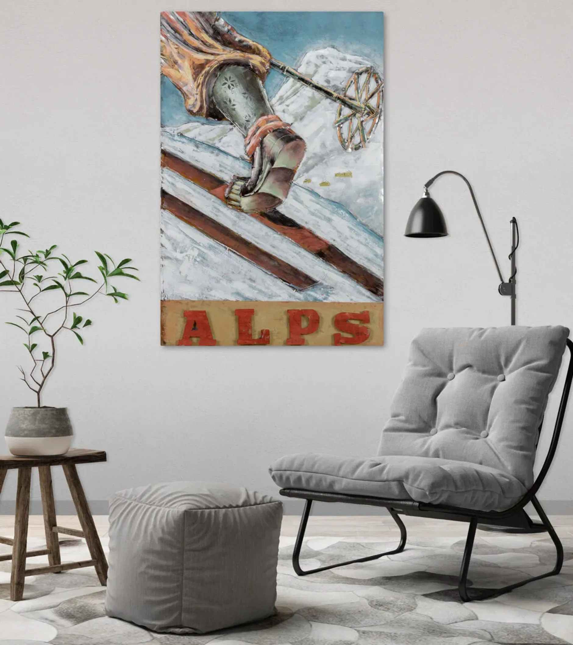 Metallbild 3D 'Alpine Rush' 60x90x5,5cm