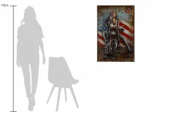 Metallbild 3D 'American Girl' 60x90x8,5cm