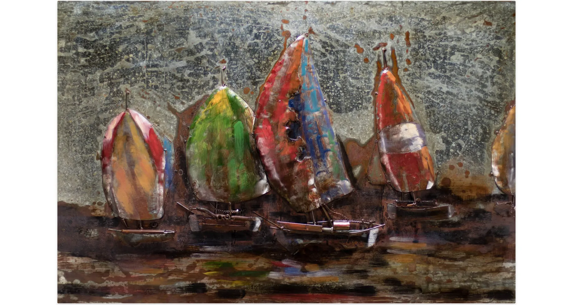 Metallbild 3D 'Around the World' 100x70x8cm