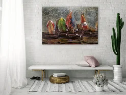 Metallbild 3D 'Around the World' 100x70x8cm