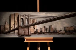 Metallbild 3D 'Brückenband' 144x44x6cm