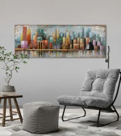 Metallbild 3D 'Bridge the Gap' 140x50x4cm