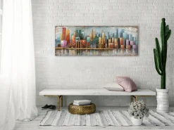 Metallbild 3D 'Bridge the Gap' 140x50x4cm