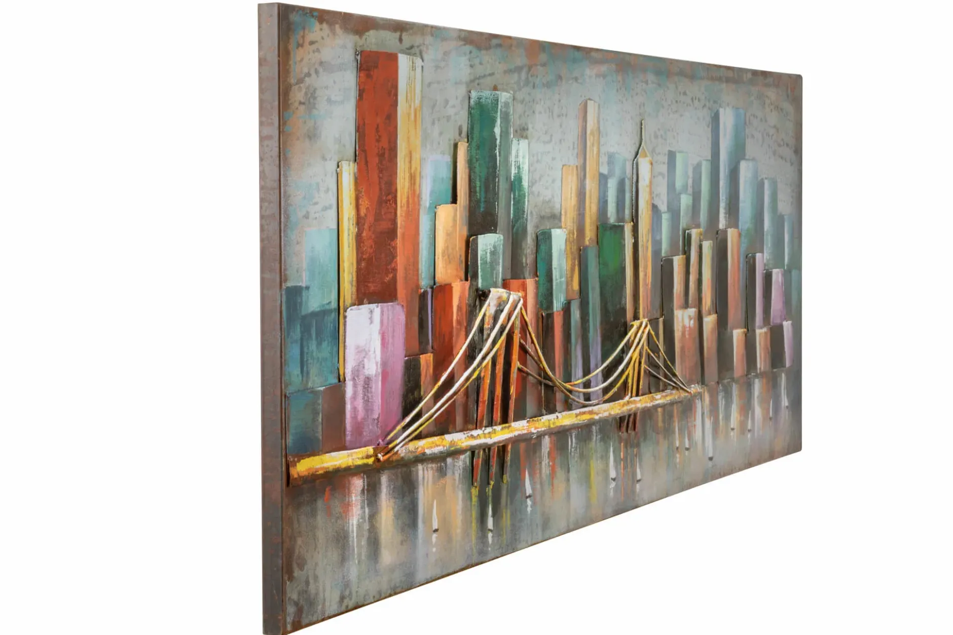 Metallbild 3D 'Bridge the Gap' 140x50x4cm