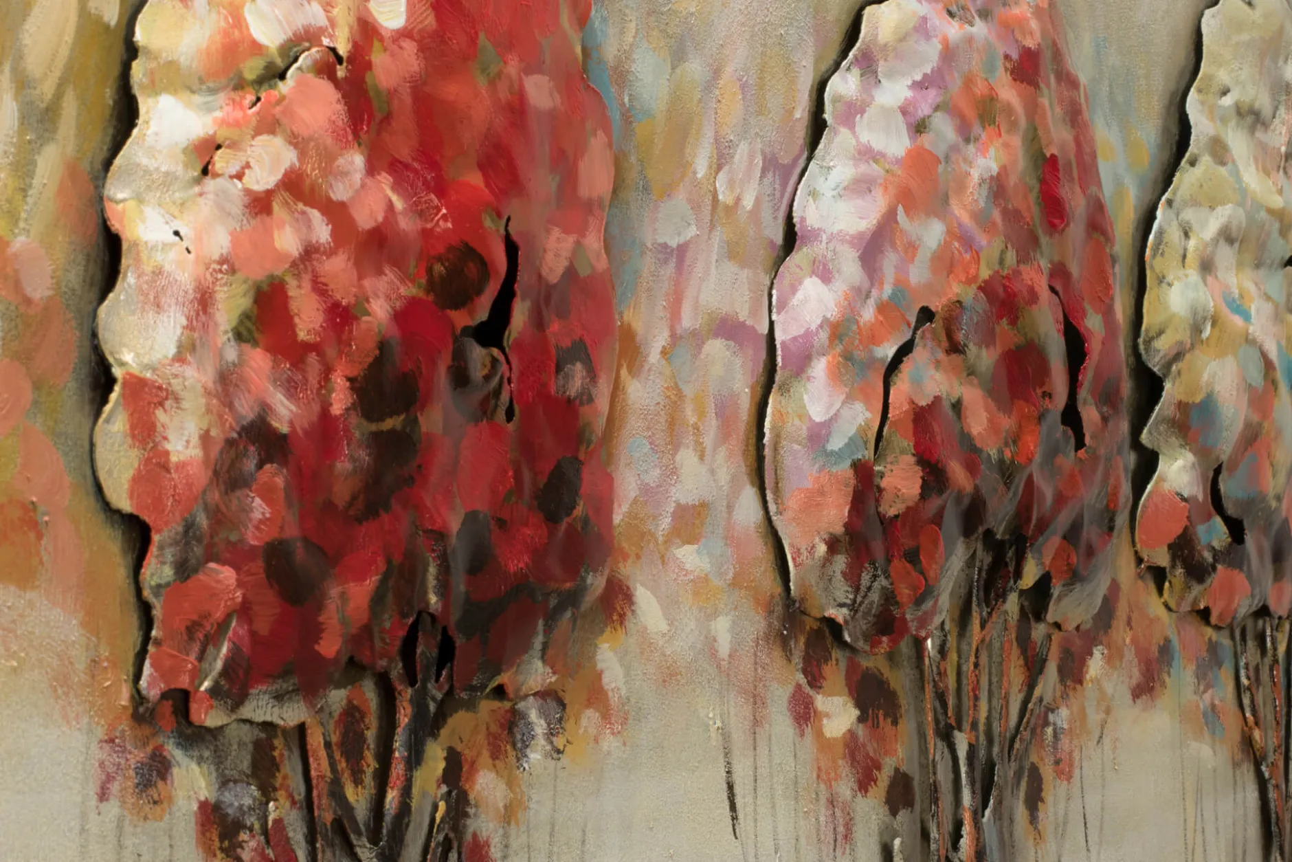 Metallbild 3D 'Bunte Allee' 150x50x4cm