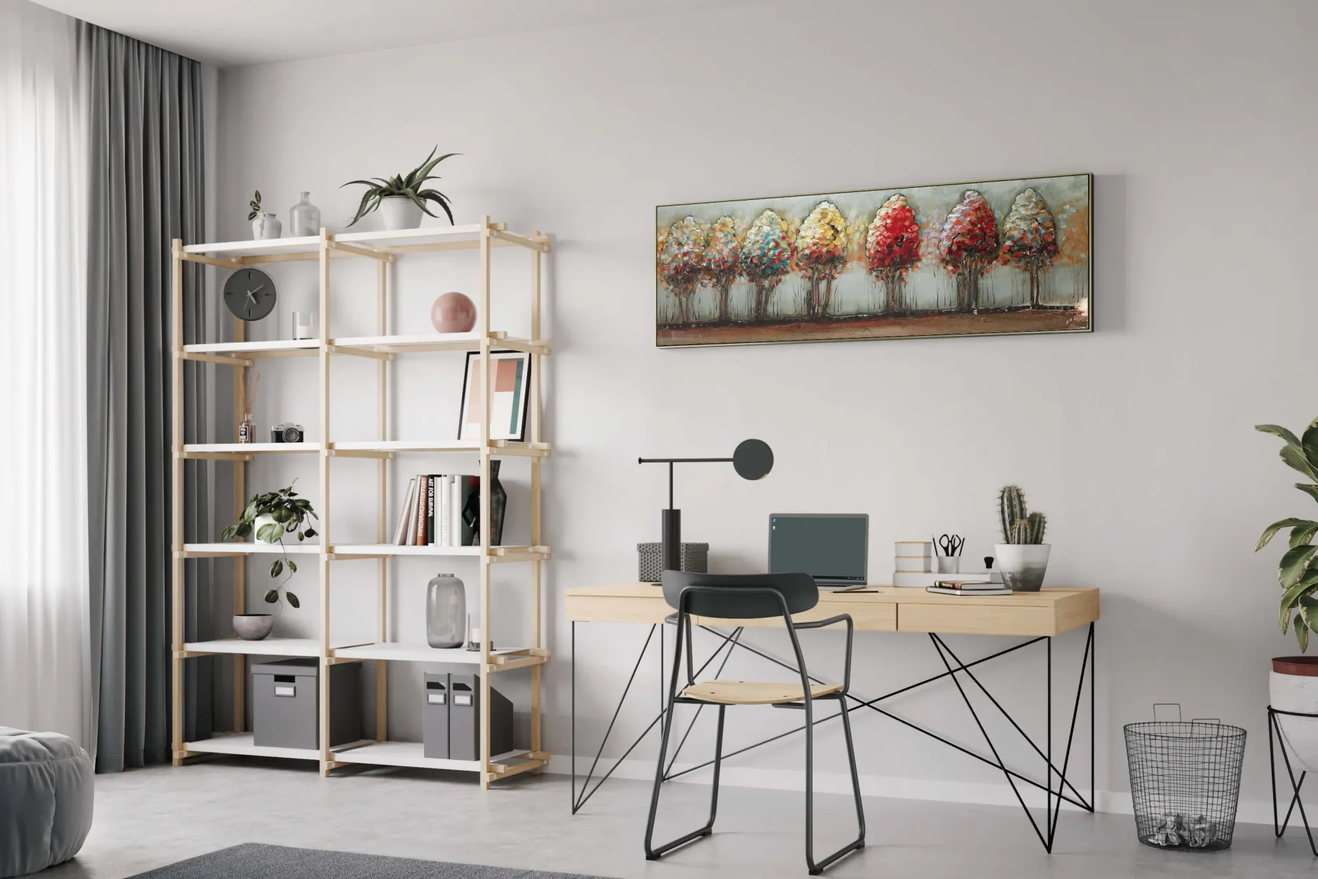 Metallbild 3D 'Bunte Allee' 150x50x4cm