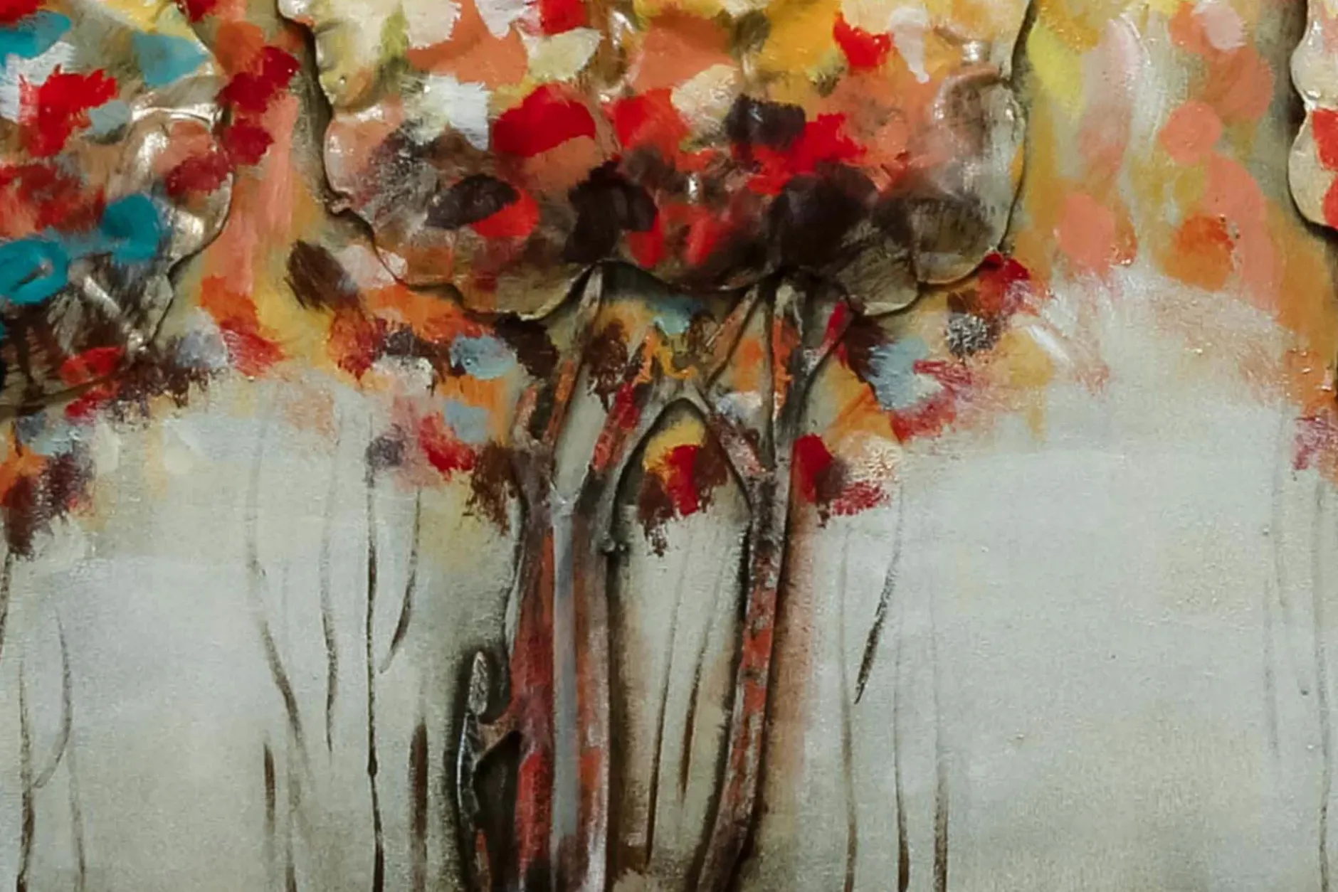 Metallbild 3D 'Bunte Allee' 150x50x4cm