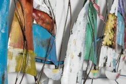 Metallbild 3D 'Bunte Gefährten' 120x60x4cm