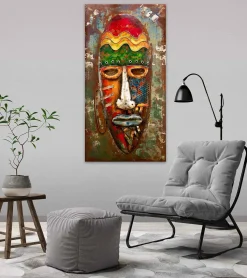 Metallbild 3D 'Bunte Maskerade' 120x60x7cm