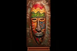 Metallbild 3D 'Bunte Maskerade' 120x60x7cm