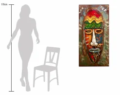 Metallbild 3D 'Bunte Maskerade' 120x60x7cm
