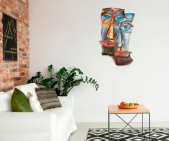 Metallbild 3D 'Bunte Zweisamkeit' 100x61x5cm