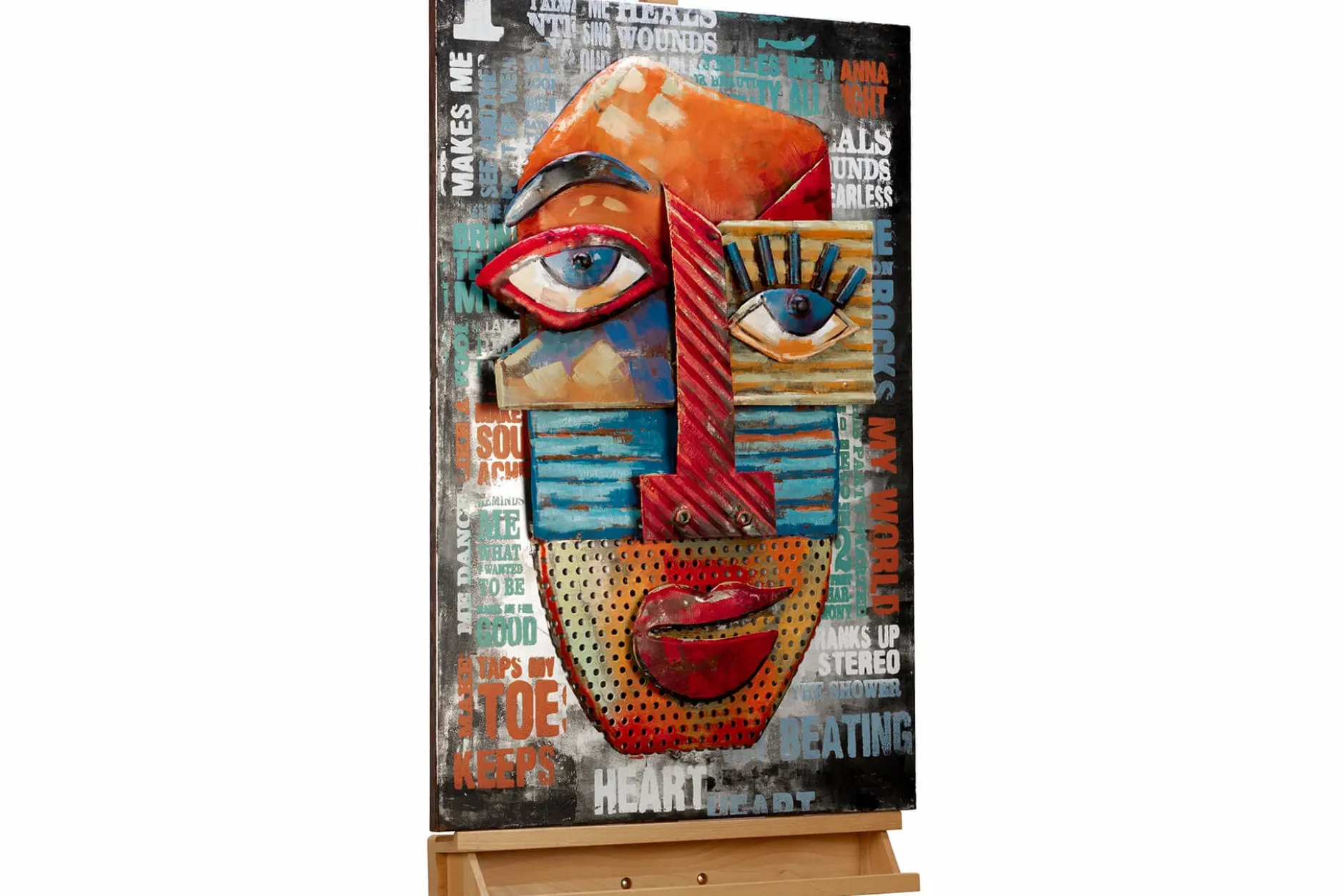 Metallbild 3D 'Colourful Joy' 60x90x6cm