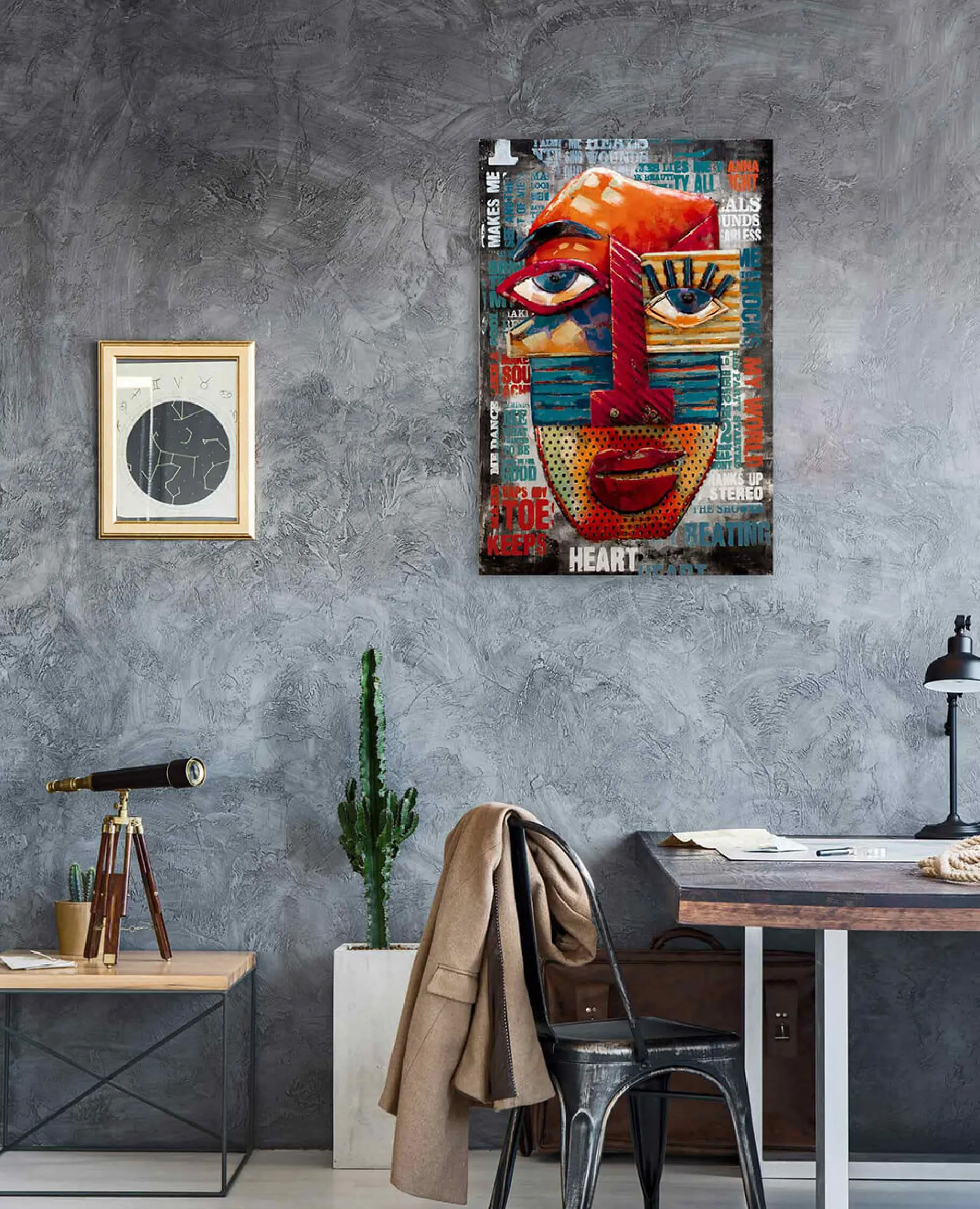 Metallbild 3D 'Colourful Joy' 60x90x6cm