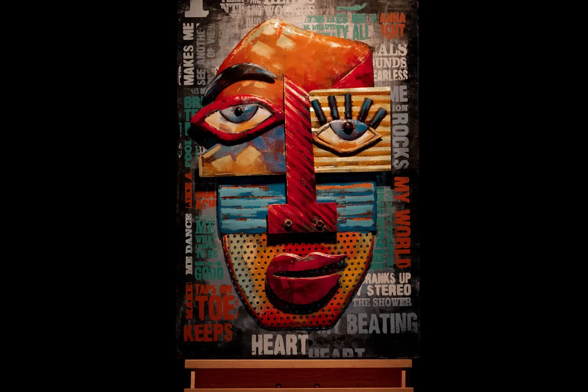 Metallbild 3D 'Colourful Joy' 60x90x6cm