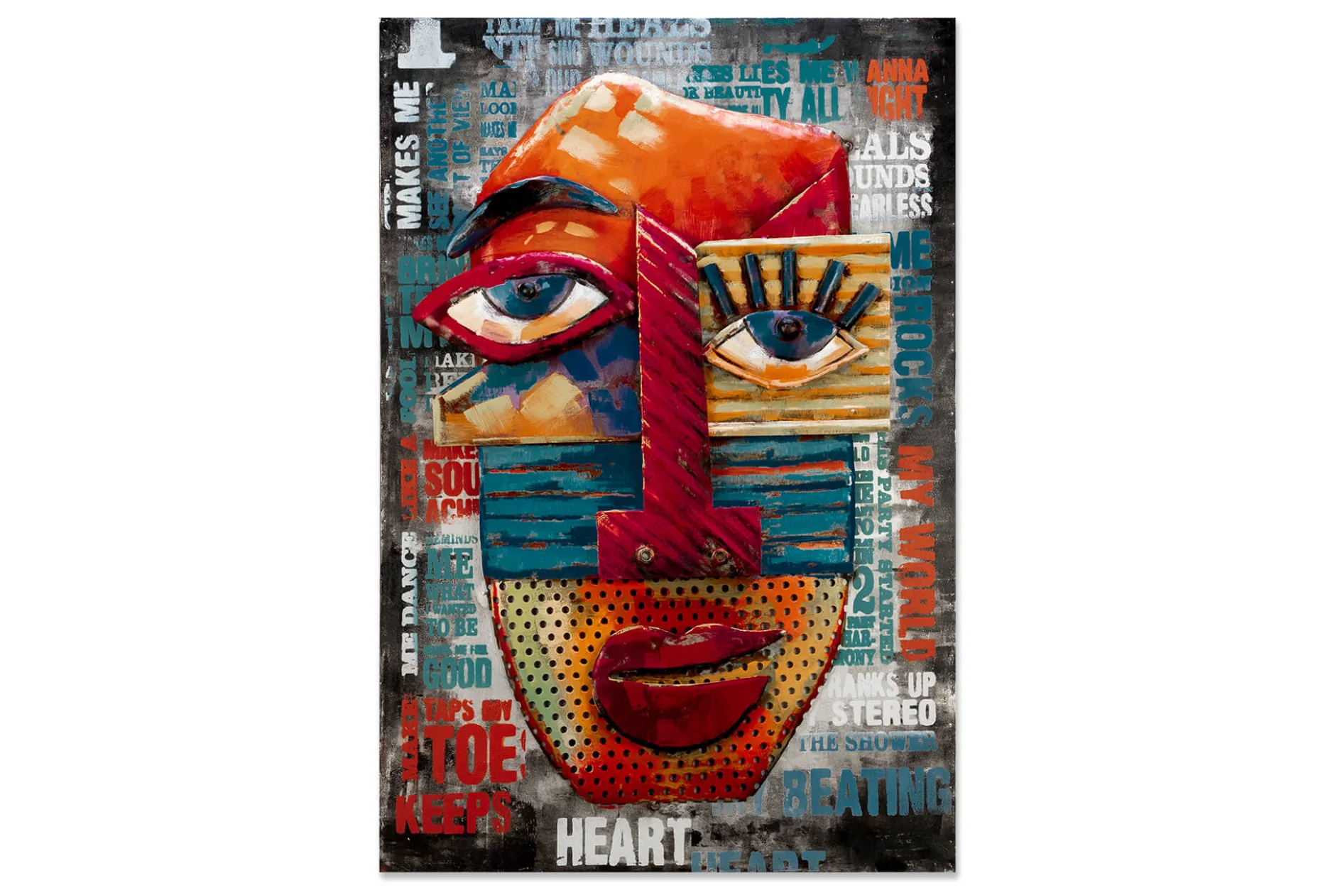 Metallbild 3D 'Colourful Joy' 60x90x6cm