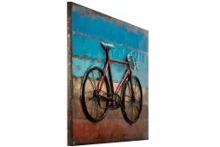 Metallbild 3D 'Cycling to the Beach' 100x70x5cm