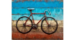Metallbild 3D 'Cycling to the Beach' 100x70x5cm