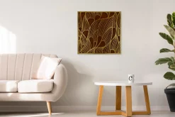 Metallbild 3D 'Das Gold der Natur' 80x80x2,5cm