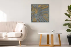 Metallbild 3D 'Das Silber des Windes' 80x80x2,5cm