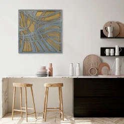 Metallbild 3D 'Das Silber des Windes' 80x80x2,5cm