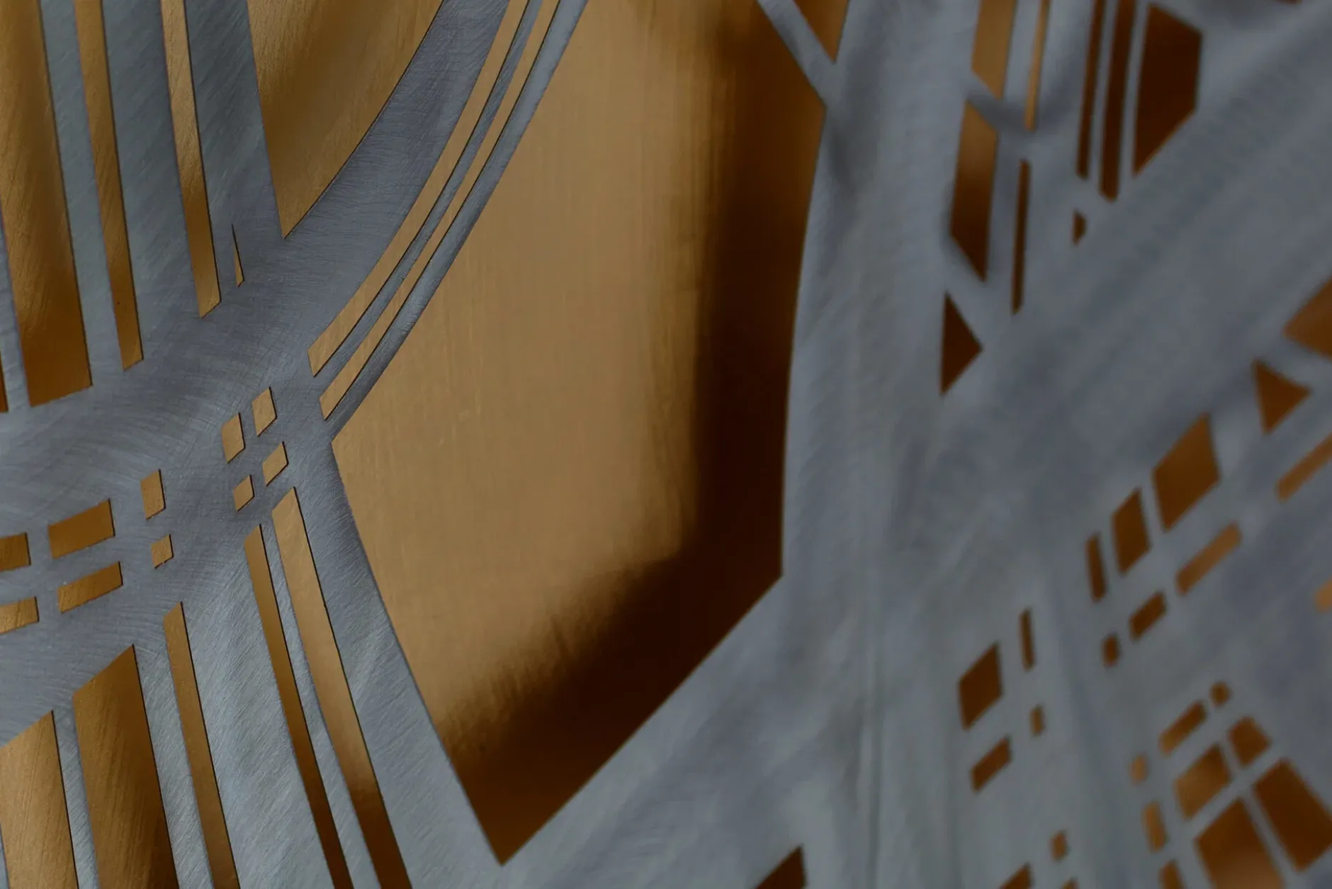 Metallbild 3D 'Das Silber des Windes' 80x80x2,5cm