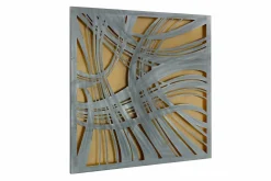 Metallbild 3D 'Das Silber des Windes' 80x80x2,5cm