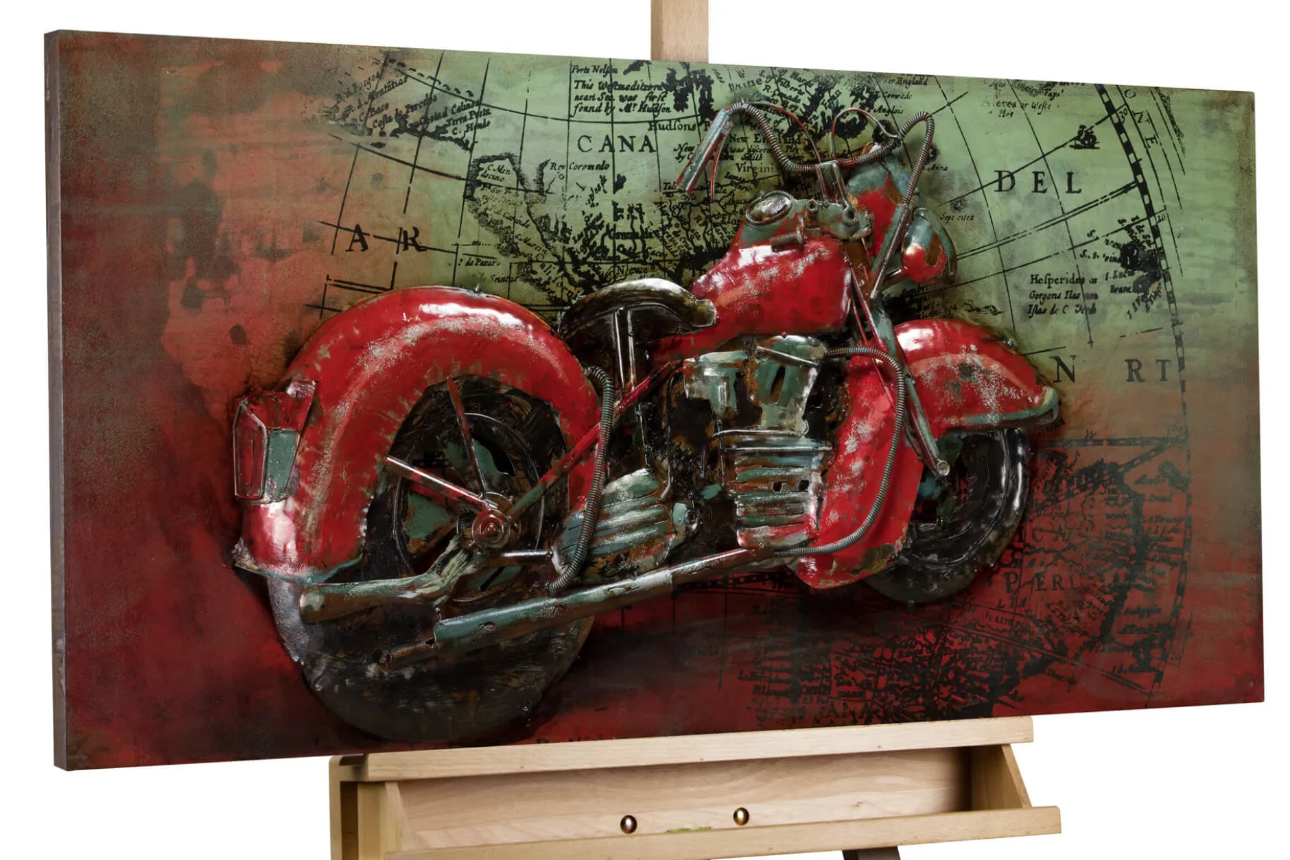 Metallbild 3D 'Eisernes Pferd' 100x50x6,5cm