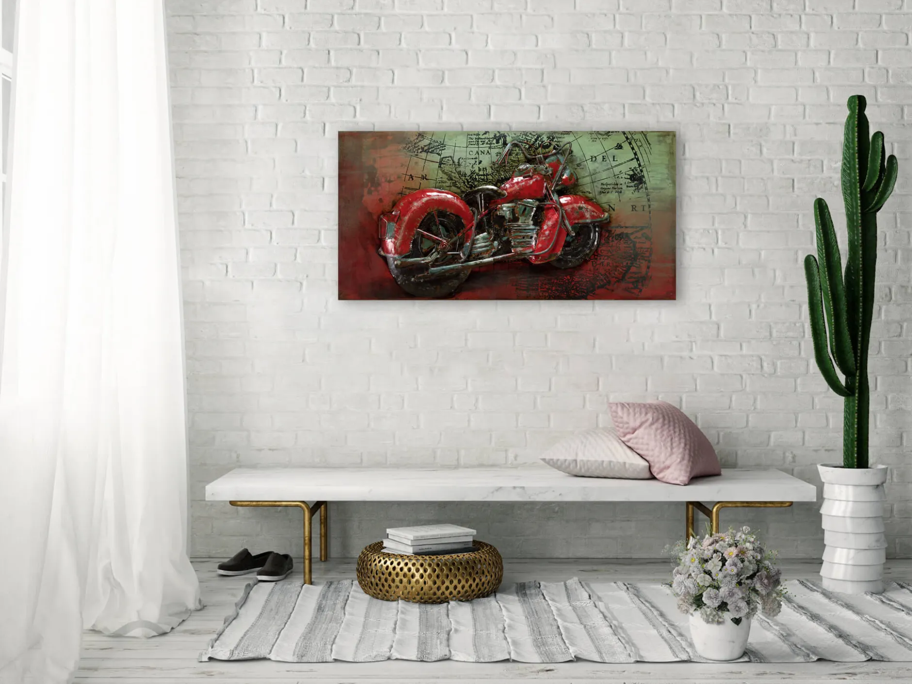 Metallbild 3D 'Eisernes Pferd' 100x50x6,5cm
