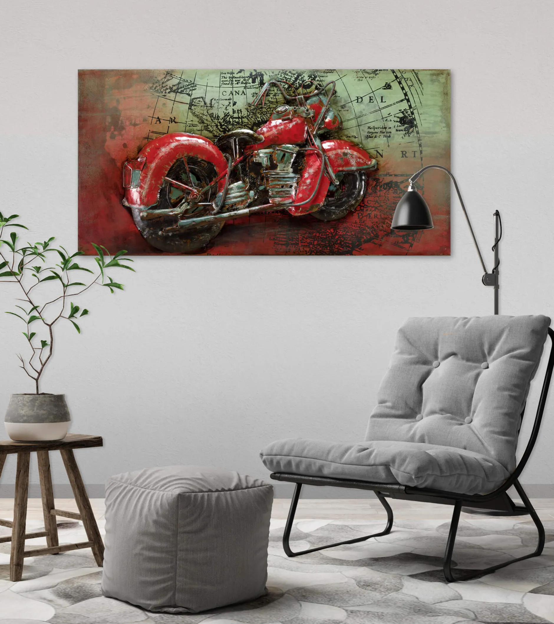 Metallbild 3D 'Eisernes Pferd' 100x50x6,5cm