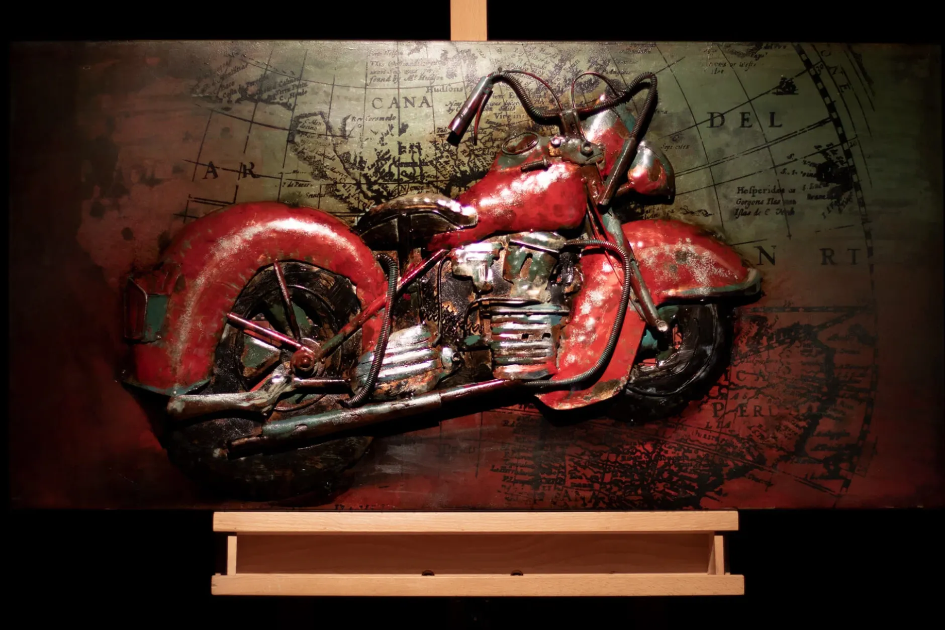 Metallbild 3D 'Eisernes Pferd' 100x50x6,5cm