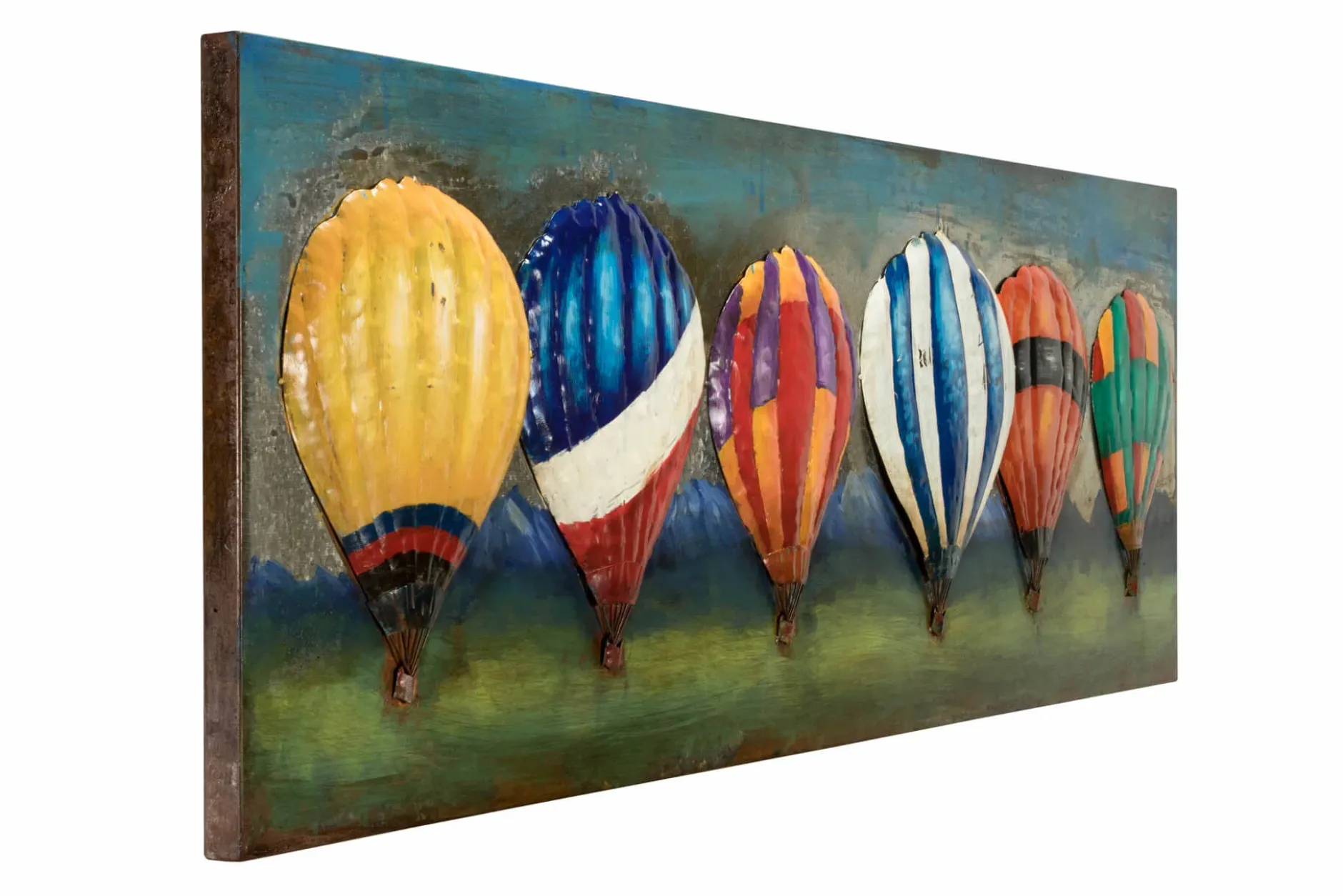 Metallbild 3D 'Farbenfroher Flug' 144x44x5cm