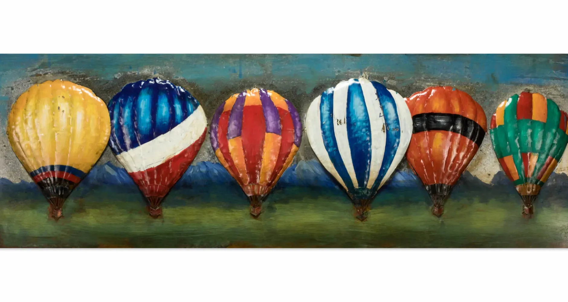 Metallbild 3D 'Farbenfroher Flug' 144x44x5cm
