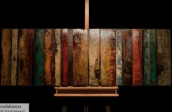 Metallbild 3D 'Flashy Wood' 144x44x5cm