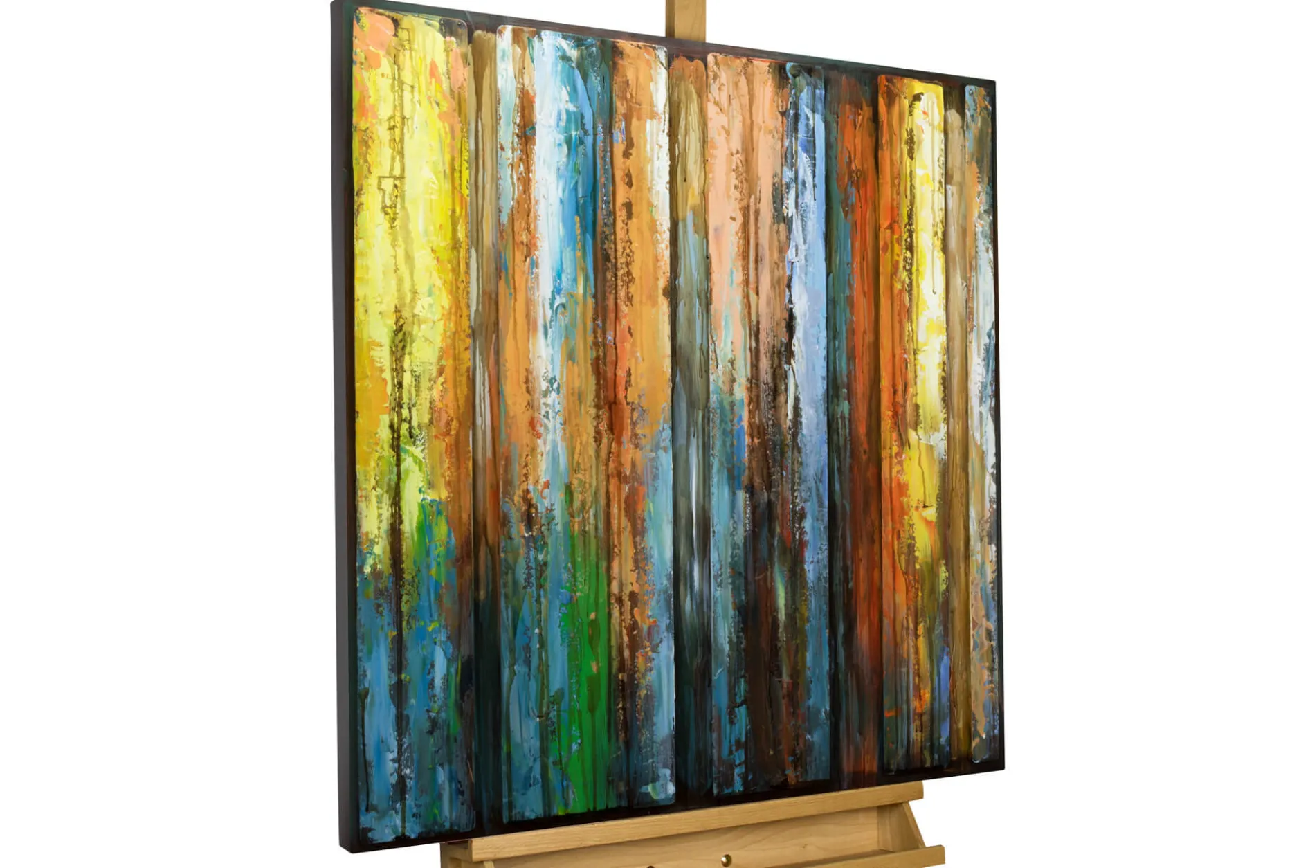 Metallbild 3D 'Flickering Candles' 80x80x4cm