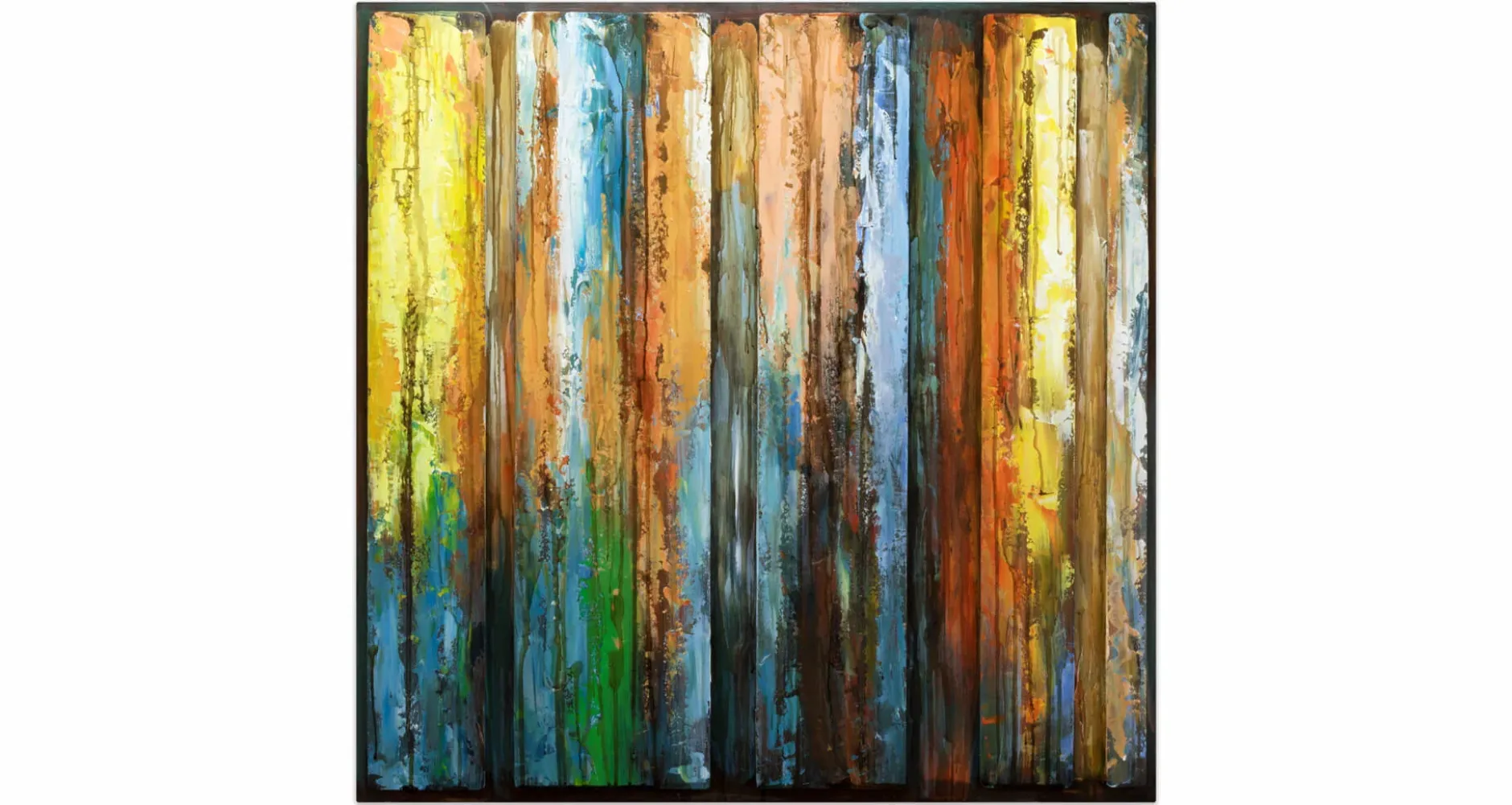 Metallbild 3D 'Flickering Candles' 80x80x4cm