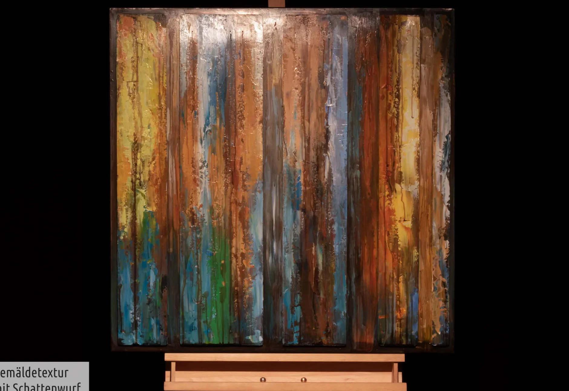 Metallbild 3D 'Flickering Candles' 80x80x4cm