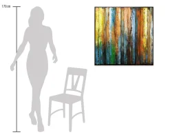 Metallbild 3D 'Flickering Candles' 80x80x4cm