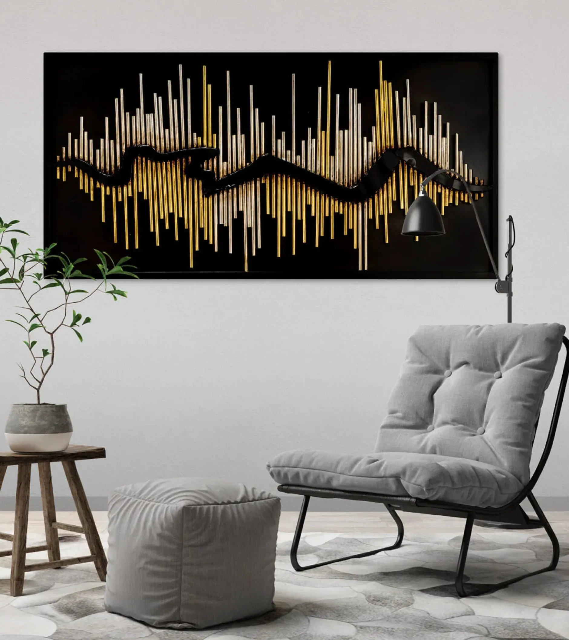 Metallbild 3D 'Follow your Way' 120x60x3cm