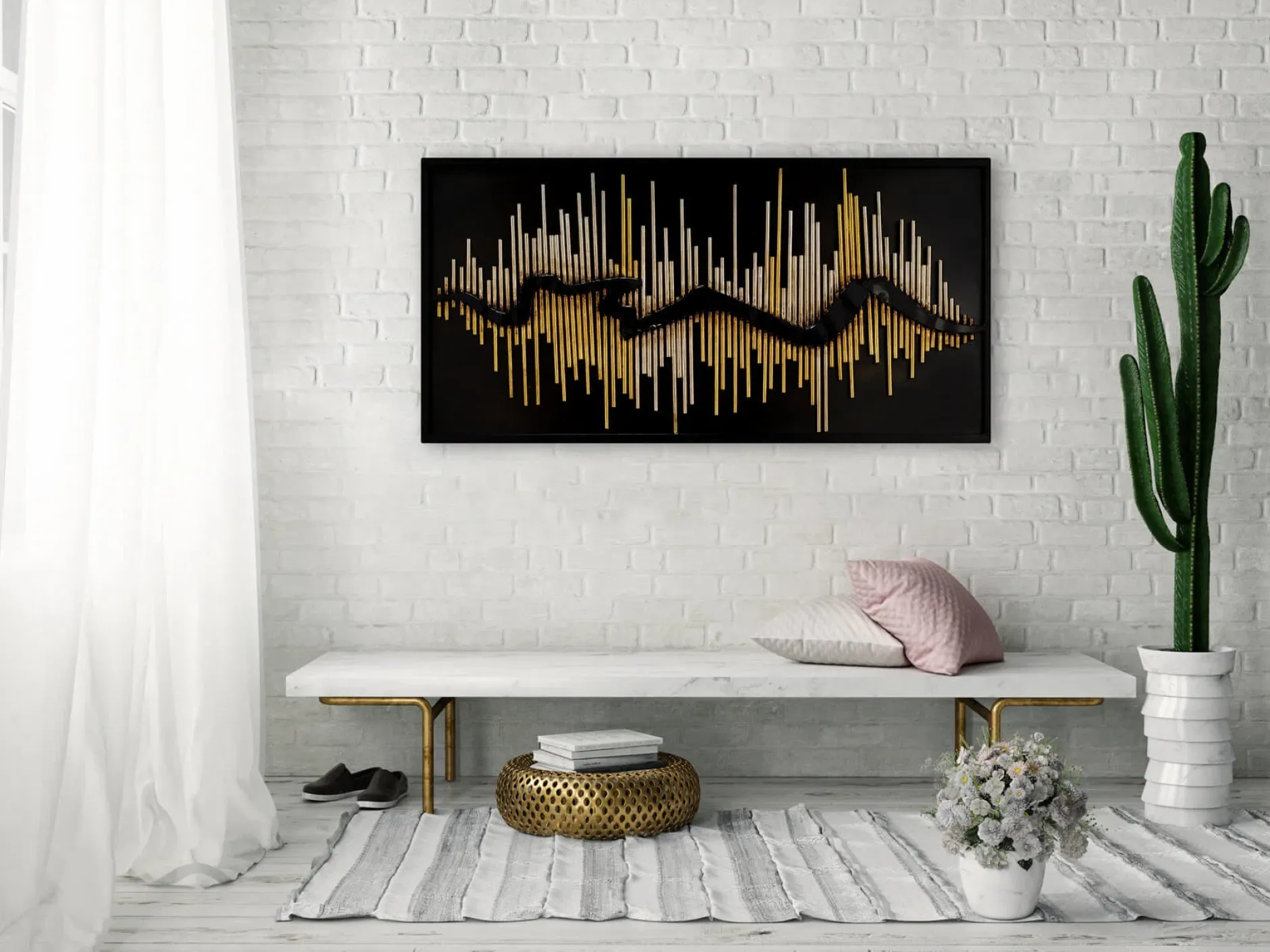 Metallbild 3D 'Follow your Way' 120x60x3cm