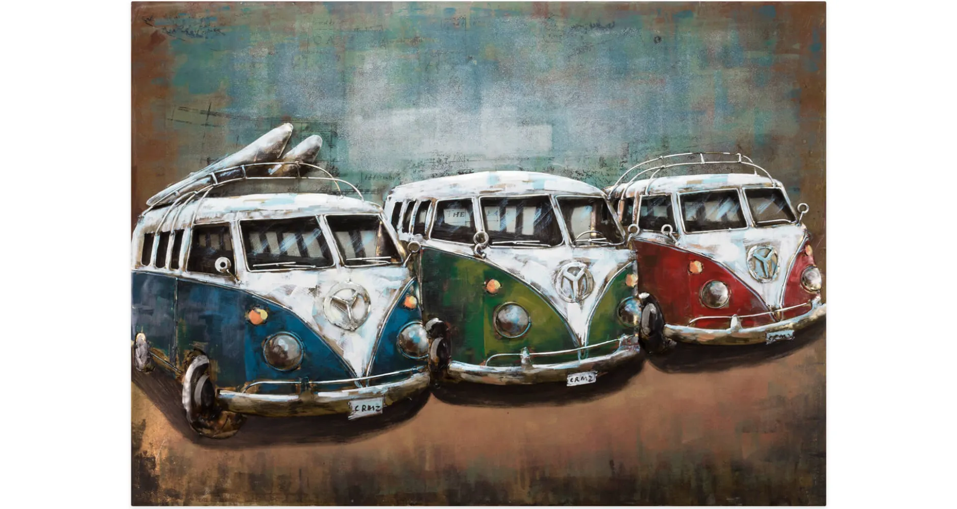 Metallbild 3D 'Good Old Times' 100x70x6cm