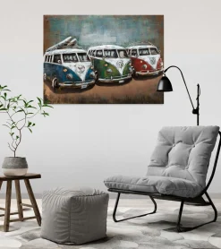 Metallbild 3D 'Good Old Times' 100x70x6cm