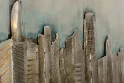 Metallbild 3D 'Klang der Stadt' 150x50x4cm