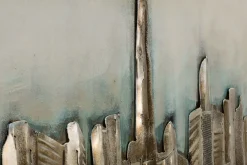 Metallbild 3D 'Klang der Stadt' 150x50x4cm