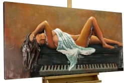 Metallbild 3D 'Klavierstunde' 120x60x5cm